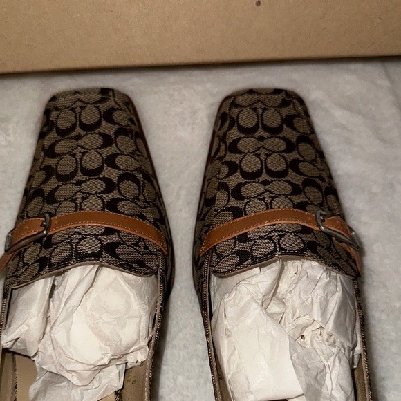 Coach Women's Tan and Brown Patterned Mules - Picture 4 of 8